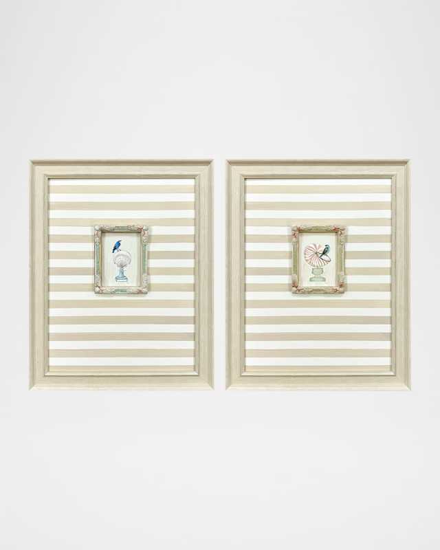 "Underwater Collage I" Multi-Media Wall Art, Set of 2